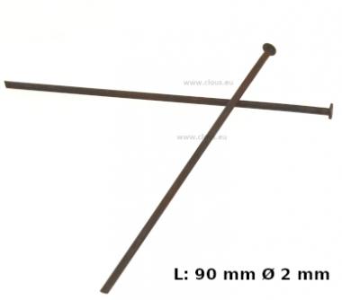 Pointe acier trempé Tête plate  coupe franche Ø 2 mm (1 kg) 